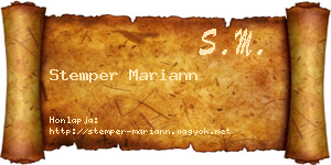 Stemper Mariann névjegykártya