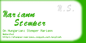 mariann stemper business card
